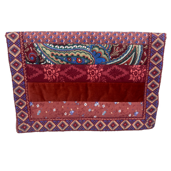 Vintage Suttles and Seawinds Limited Quilted Cotton Patchwork Clutch Multicolor - Picture 1 of 6
